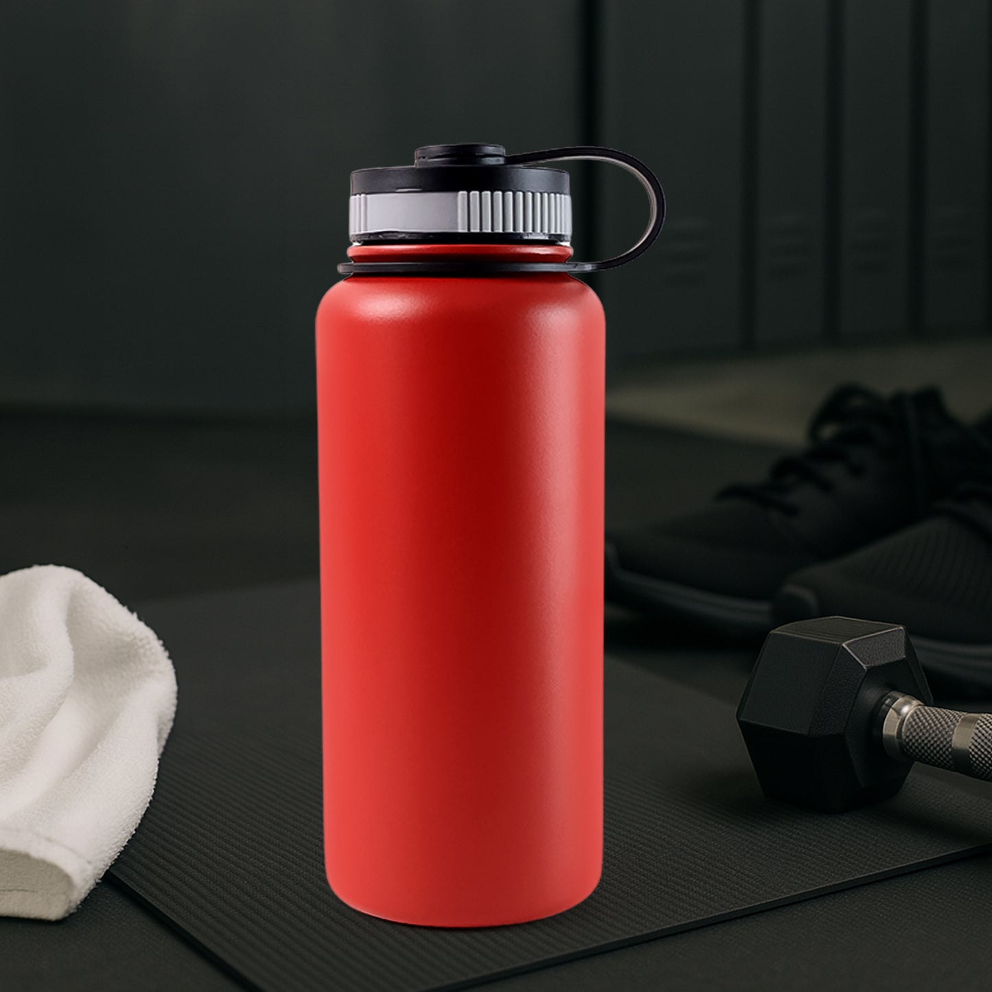 Red Stainless Steel Double Wall Vacuum-insulated Drink Water Bottle (1000 Ml)