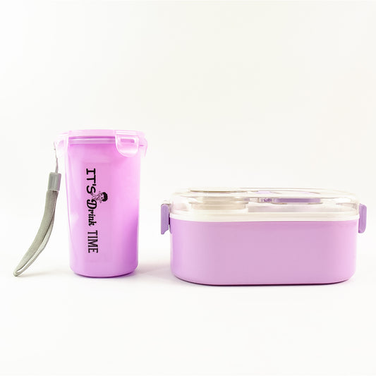Multi-functional 1 Set Leakproof Lunch Box With Cutlery Tumbler