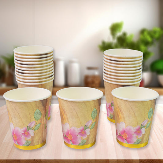 Disposable Paper Cups Disposable Tea Coffee Cups (24 Pcs Set Mix Color Design)