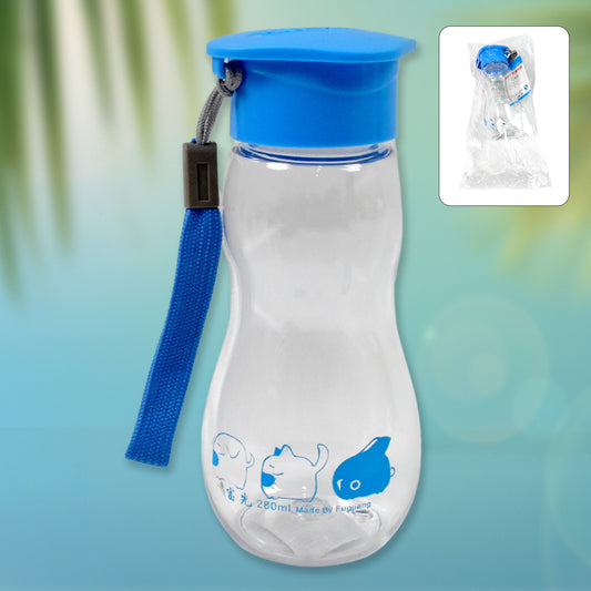 Transparent Travel Portable Water Bottle With Carry Straps (280 Ml 1 Pc)