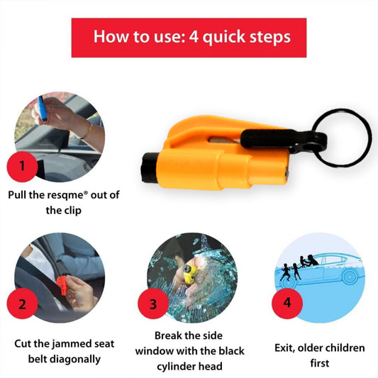 8761 2 In 1 Emergency Safety Cutter With Key Chain Small Portable Handy Emergency Safely Glass Breaking Seat Belt Cutting Keychain Tool
