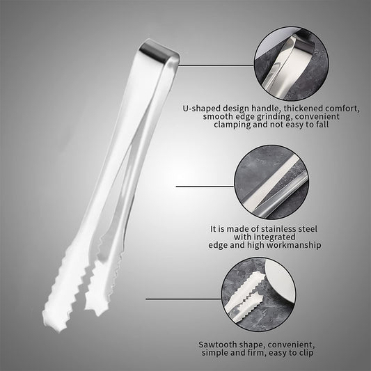 Stainless Steel Tong For Lifting Ice Cubes Sugar Cubes Serving Tongs (13 Cm 1 Pc)