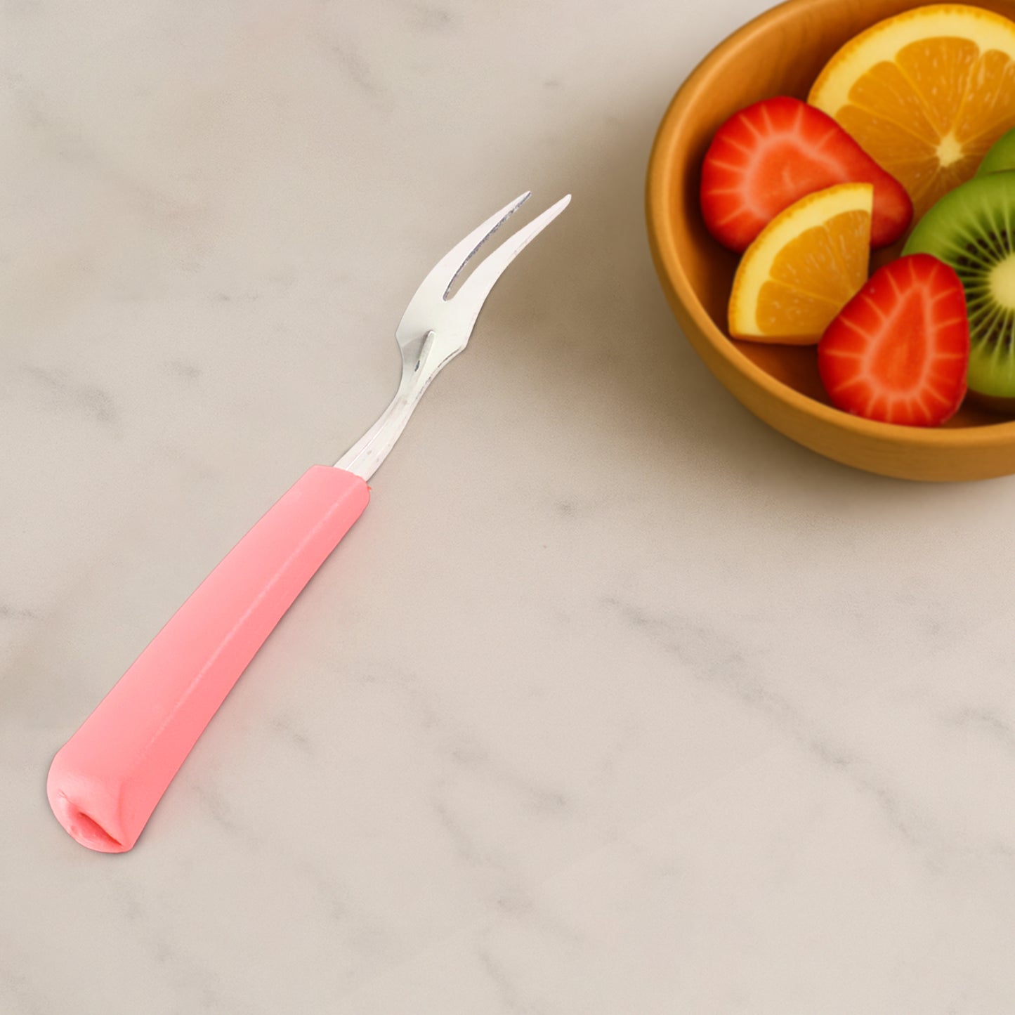 Premium Stainless Steel Fruit Fork Set 10 Pieces With Soft Non-slip Handle