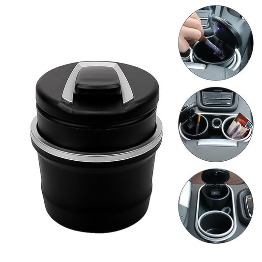 Portable Car Ashtray With Lid And Blue Led Light (1 Pc With Color Box)