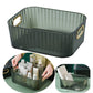 Premium Ribbed Transparent Storage Basket With Gold Handle  Multipurpose Kitchen Amp Home Organizer Box