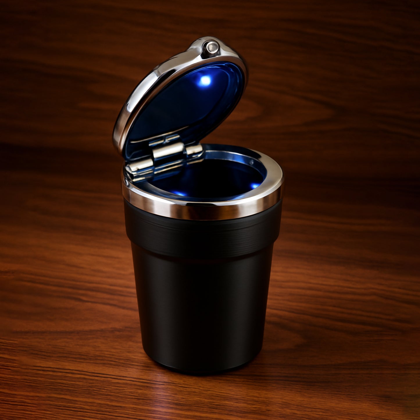 Premium Led Illuminated Portable Car Ashtray With Lid (1 Pc)