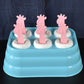 6 Cavity Popsicle Molds Plastic Giraffe Shape Ice Moulds (1 Pc)