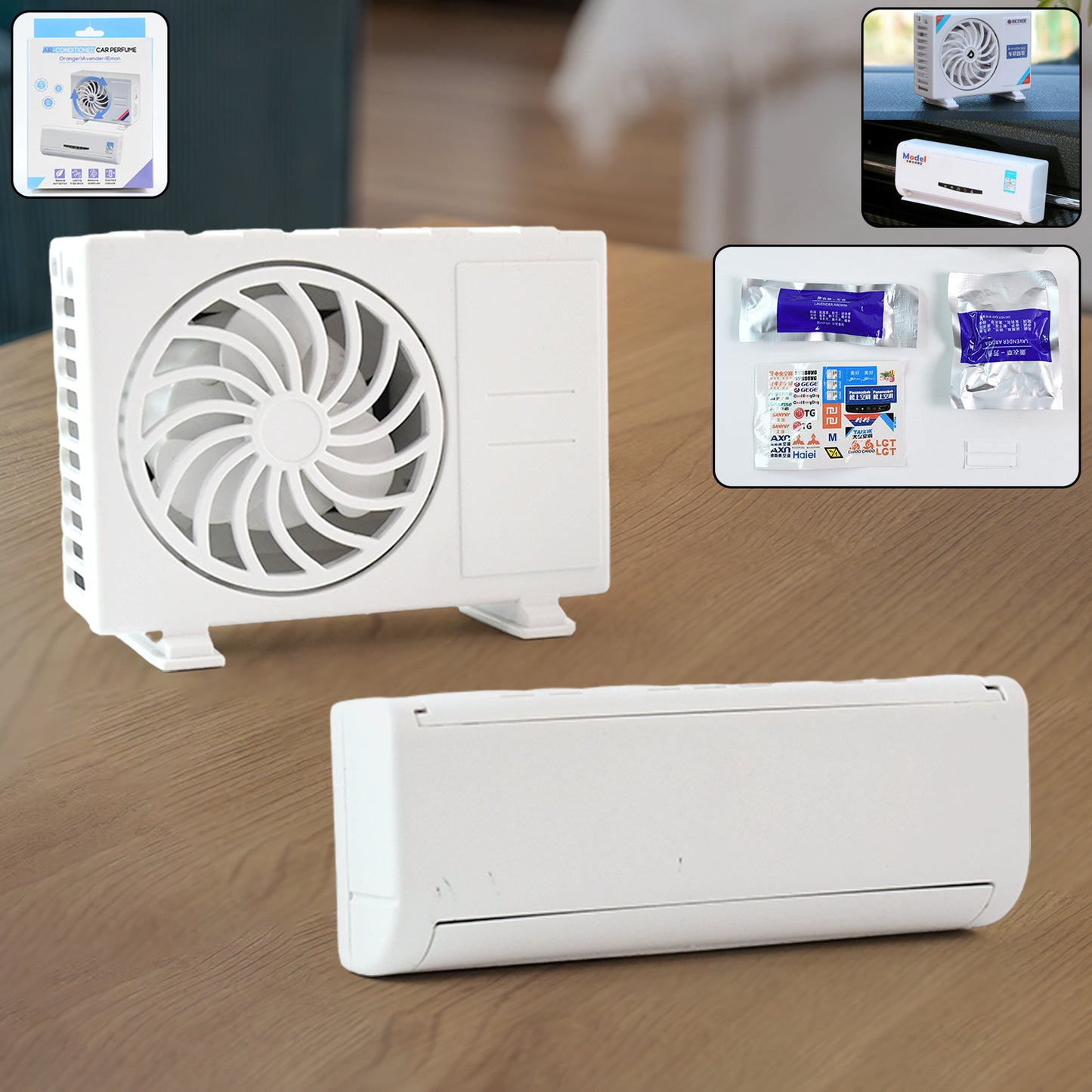 Ac Design Solar-powered Car Air Freshener Built-in Perfume Diffuser For Dashboard And Ac Vent