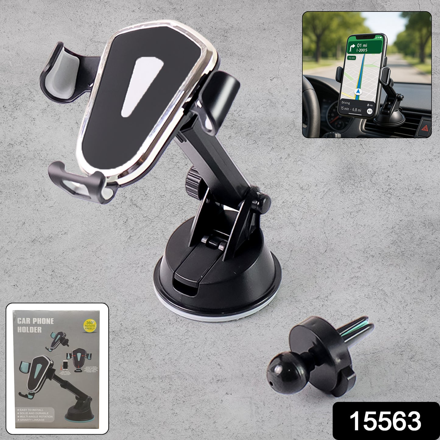 Universal Car Mobile Holder With Adjustable Arm