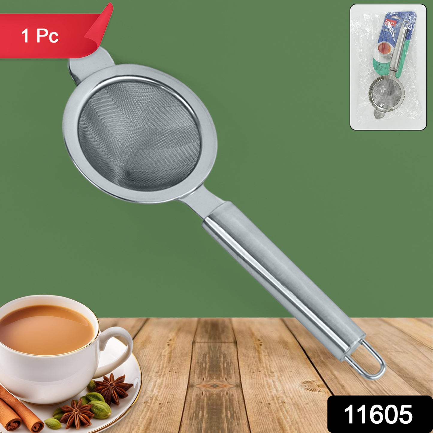 Apex Premium Conical Tea Strainer With Pipe Handle