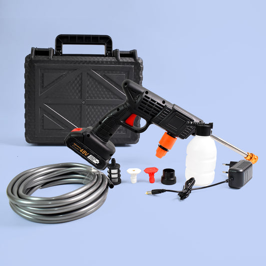 Car Washer Gun Wireless High Pressure Washer Water Spray Gun (48v  With Small Box  Small Adaptor  1 Set)