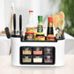 Multifunctional Kitchen Storage Organizer Rack With 6 Spice Containers Knife  Spoon Holder And Top Shelf